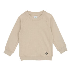 Sweatshirt til børn i farven beige – eksklusivt sweatsæt fremstillet i blød og slidstærk Supima-bomuld, ideel til hverdagskomfort